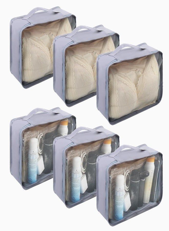 CvoMep 6 Pcs Packing Cubes Luggage Organizers Small Mesh Clothing Underwear Bag Foldable Laundry Bags for Travel Hiking Camping Backpacking - Image 1